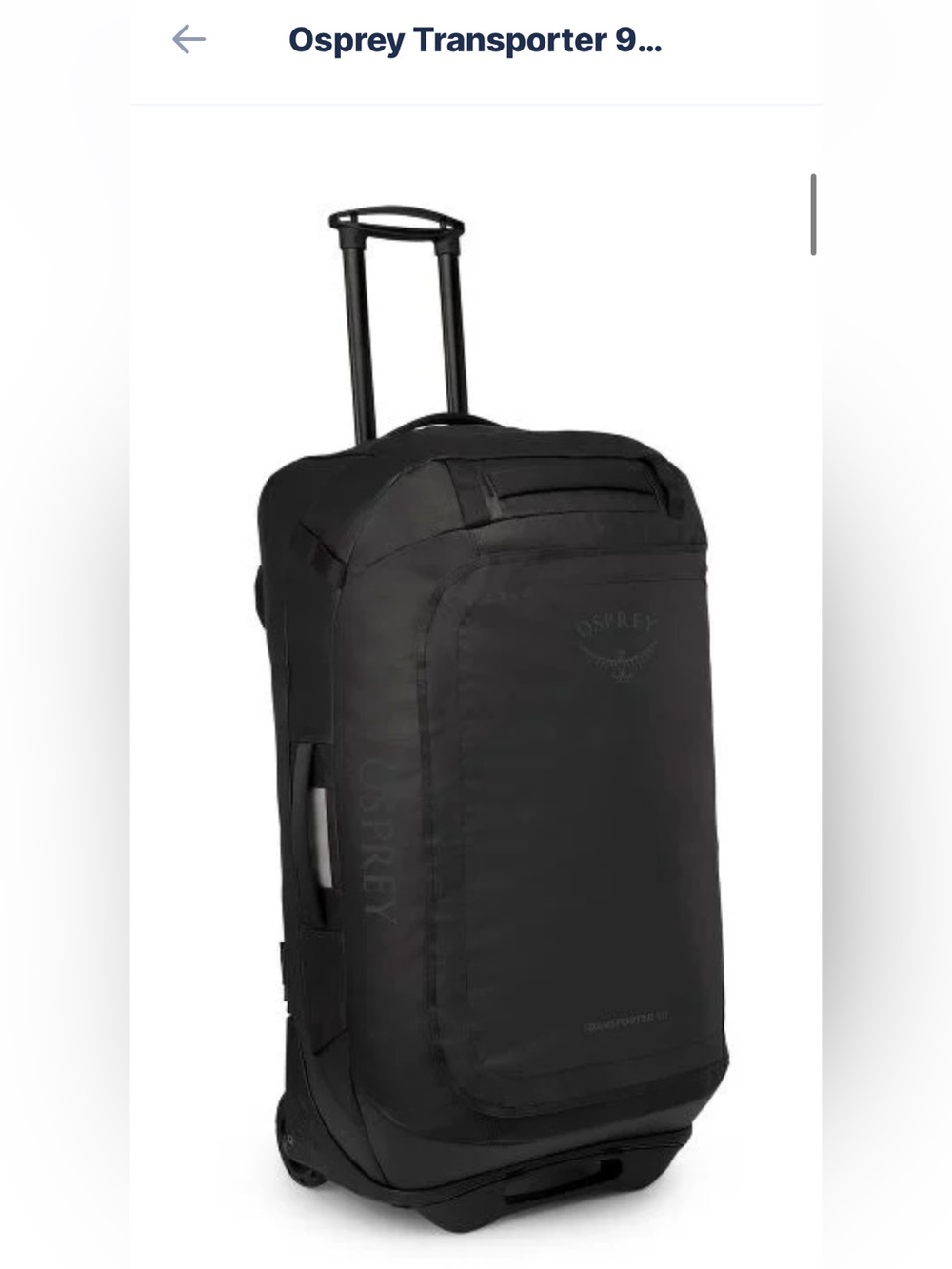 New Retail $360 New Osprey Transporter Wheeled Duffel 90L  Bag Suitcase Luggage